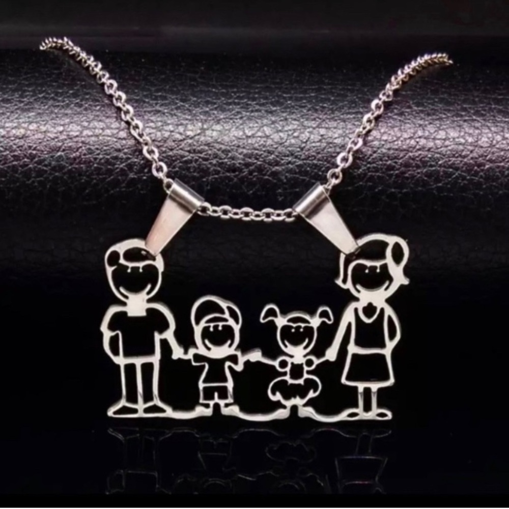 Family/Son and Daughter Stainless Steel Necklace Accessory Jewelry